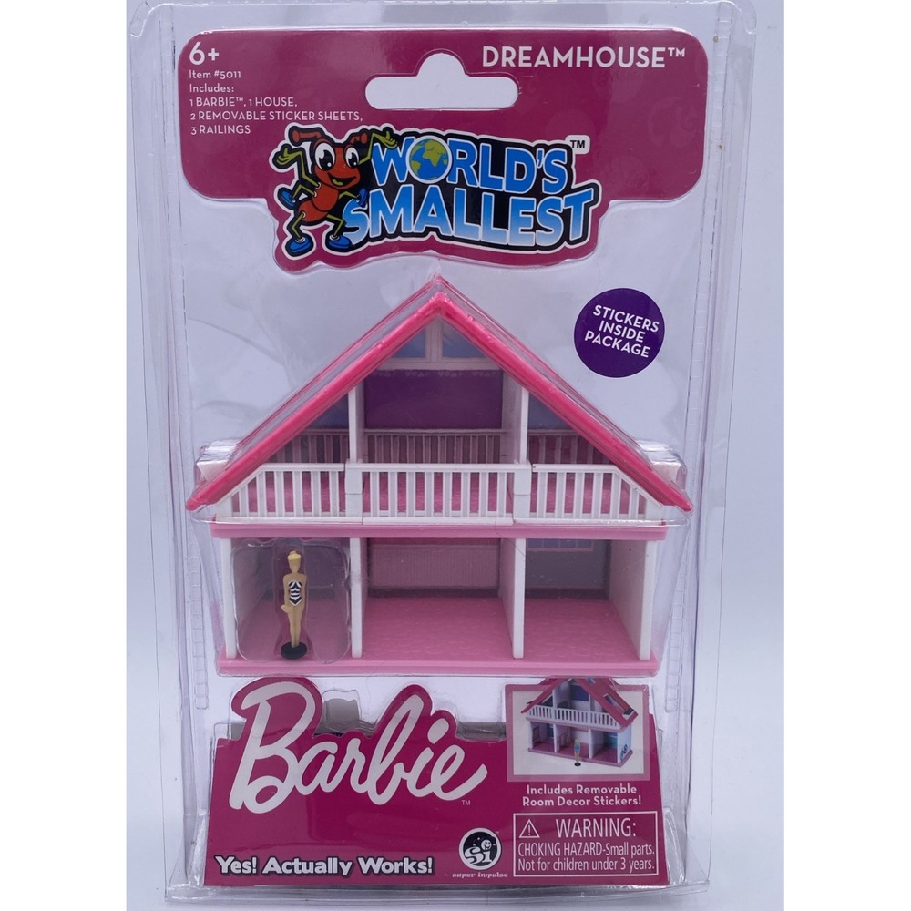 BARBIE World's Smallest Dreamhouse Pink NEW SEALED Black White Swimsuit